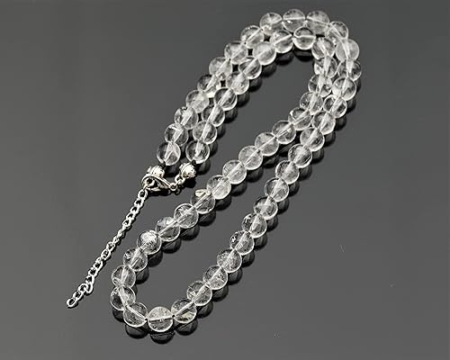 Miniatura 4 de Gargantilla con cuentas de piedras preciosas naturales, joyería ajustable hecha a mano de 0.315 pulgadas para hombres y mujeres, collar de cristal