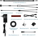 Litever LED Kit d'éclairage sécurisé. Commande de porte activée. 6 pcs Slim 12 Barres de lumière de pouce. Plug-in extensible linkable pour pistolet sûr, penderie, vitrine, dans-Cabinet sous le comptoir. 5000K