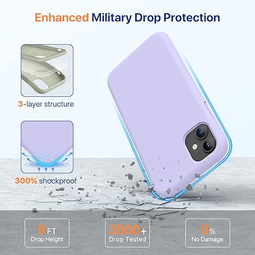 Miniatura 1046 de Miracase - Funda diseñada para iPhone 11 con protector de pantalla, funda de goma de silicona líquida, protección total contra caídas y a prueba