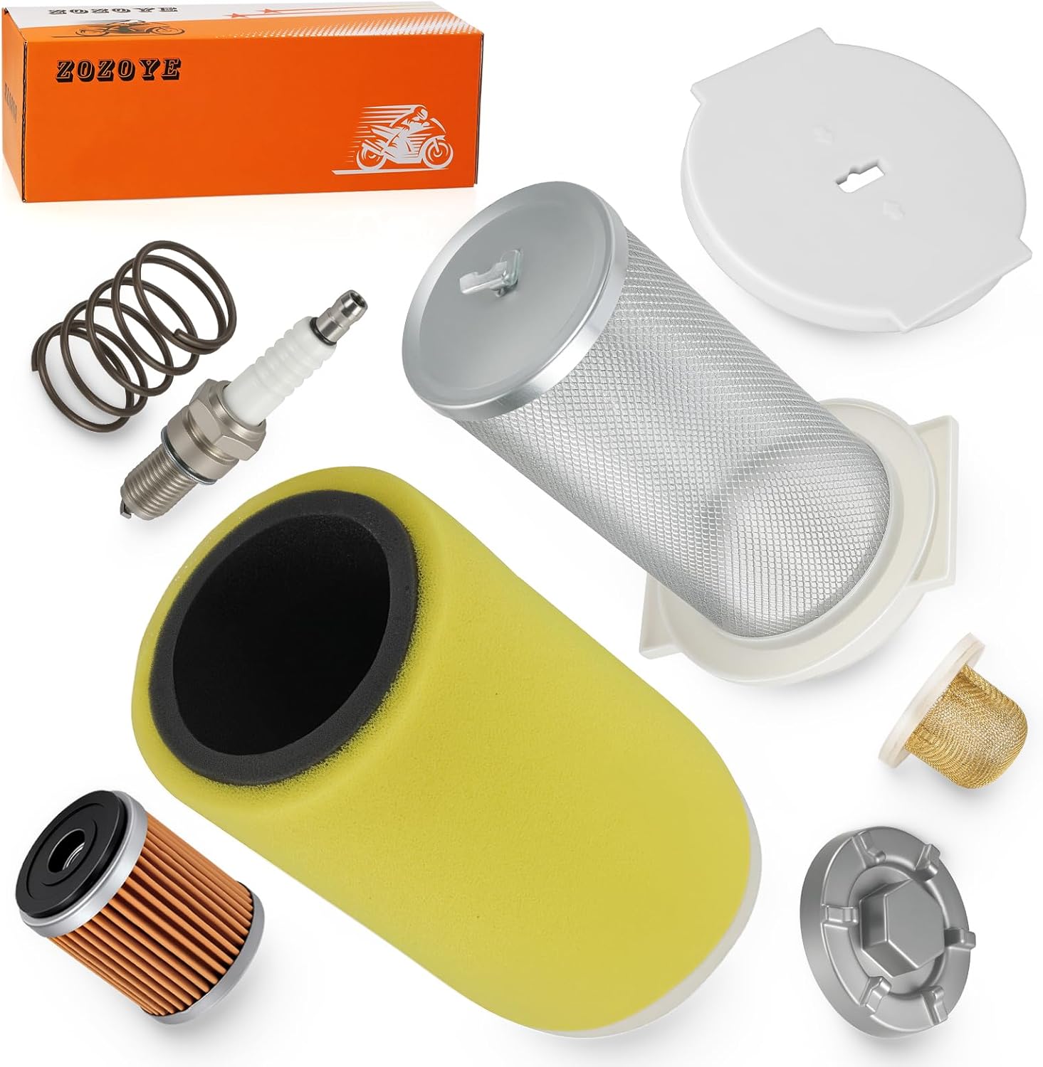 Air Filter Cage Guide End Cap kit w/Fuel Filter + Drain Plug Oil Strainer Spring Kit For Yamaha Big Bear Moto-4 Kodiak 250 350 400 YFM350 YFM400F 1987-1999
