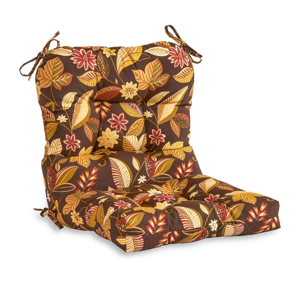 Greendale Home Fashions Outdoor Seat/Back Chair Cushion, Timberland Floral with Freebies