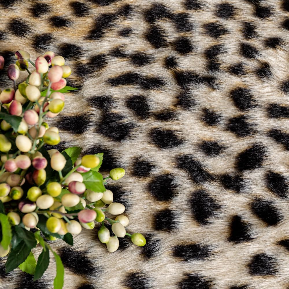 Huichenxing2021FURSTORE Faux Cheetah Area Rug Animals Printed Hide Mats Leopard Faux Hide Area Rug 5.2ft x 6.5ft / 63 x 78.7inch / 160 x 200cm - Image 3