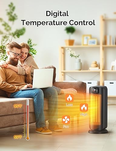 Miniatura 2 de Calentador de espacio pequeño para uso en interiores, calentador eléctrico PTC para dormitorio, calentamiento rápido de 1000 W con termostato,