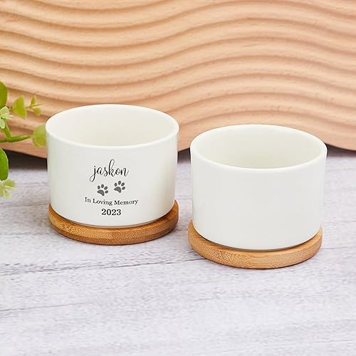 Miniatura 5 de Macetas conmemorativas personalizadas para perros con nombre, macetas decorativas modernas para jardinería, regalo de condolencias por pérdida de
