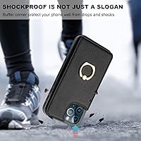 Vista 7 de Folosu Funda compatible con iPhone 12/12 Pro con soporte para tarjetas, rotación de 360°, soporte de anillo de dedo con función atril, protección