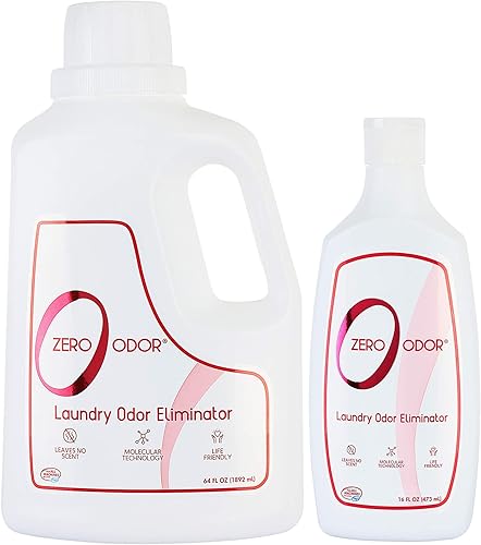 Zero Odor - Paquete de eliminador de olores y desodorante para ropa de cama de mascotas y ropa de entrenamiento sudorosa - (16 y 64 onzas)
