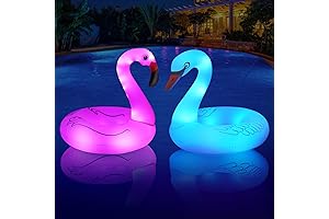 flyfreeu 2 Pack Inflatable Pool Floats with Solar Lights