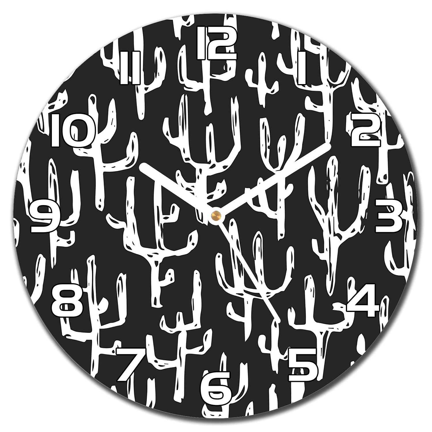 Horloge en verre murale cactus 30 cm pour deco cuisine tendance