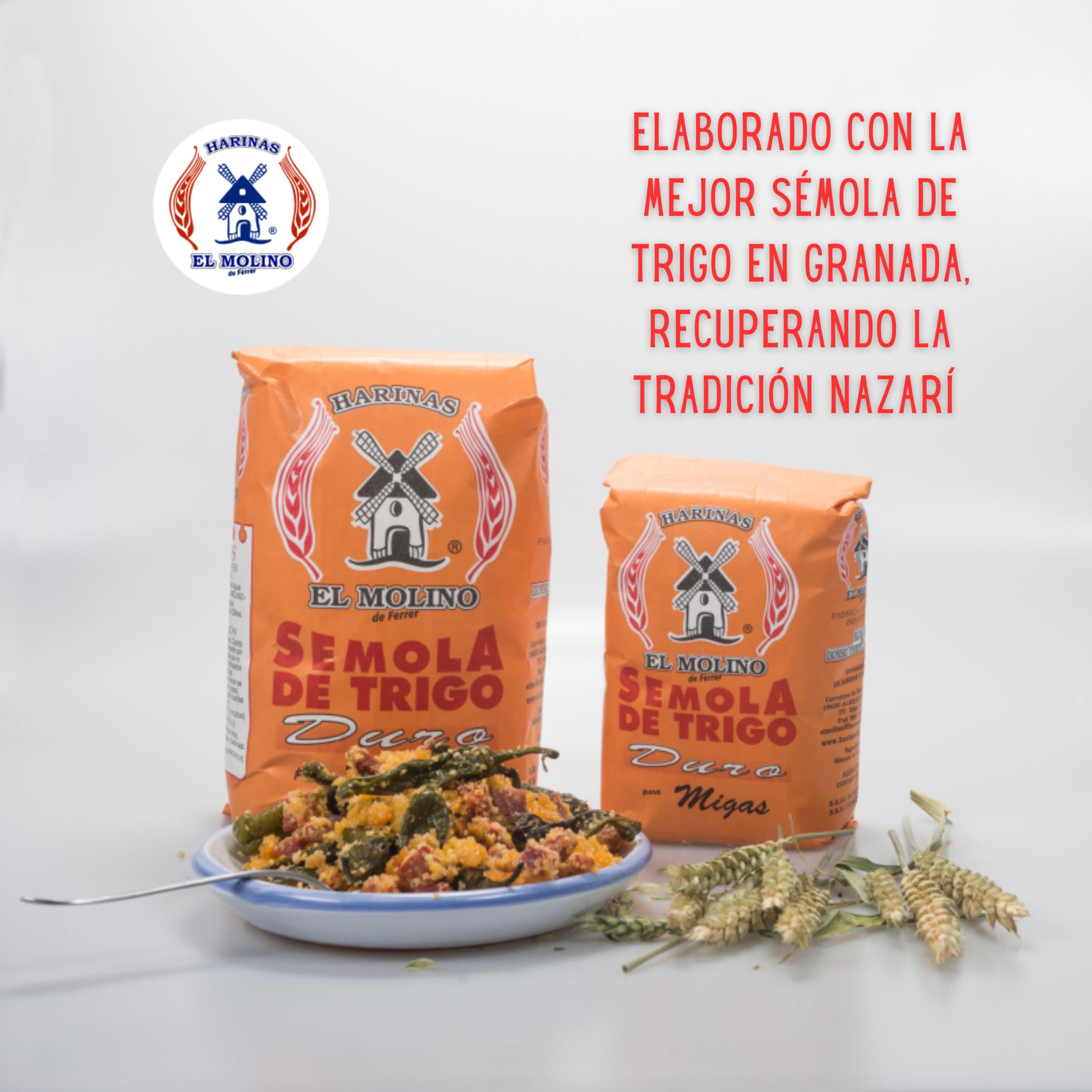 Sémola de Trigo Duro para Migas · El Molino Molida a Piedra · Bolsa 2Kg · Comidas de Invierno