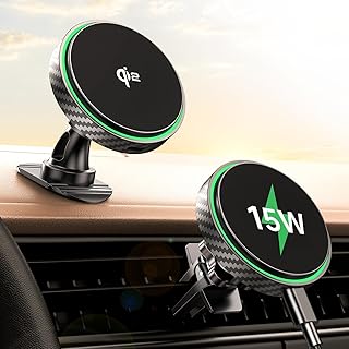 2025 New Qi2 Certified 15W MagSafe Car Mount Charger - 360° Rotation (Dash & Vent)