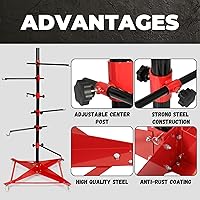 Vista 4 de HECASA Soporte de pintura de árbol de 72 pulgadas Soporte de panel ajustable poste central colgar puertas automotrices defensas parachoques