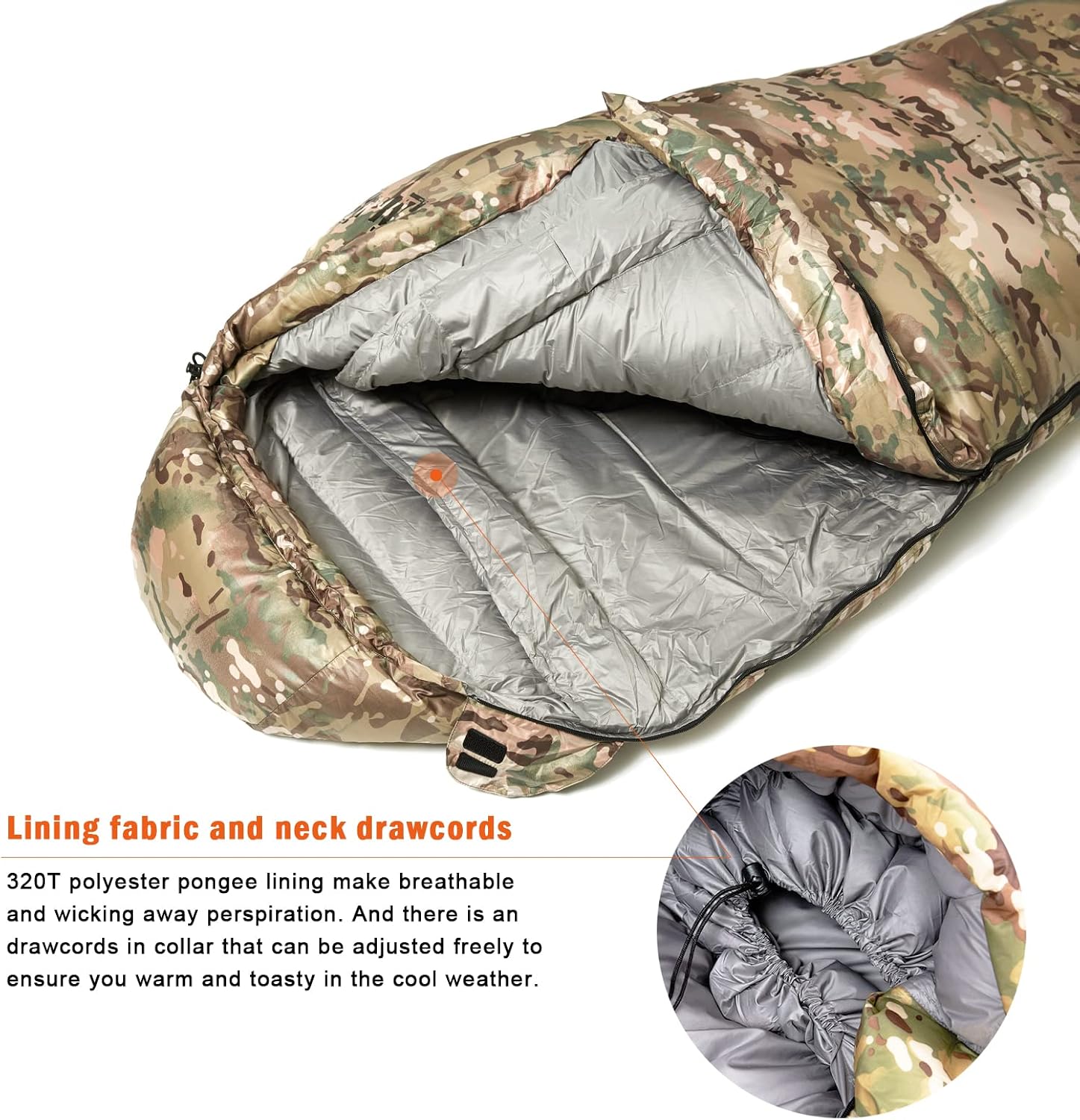 Akmax.cn Goose Down Mummy Sleeping Bag – Ultra-Light, Compressible, All-Season Camping & Backpacking Bag, -13°F Extreme Cold Rating, Waterproof & Breathable