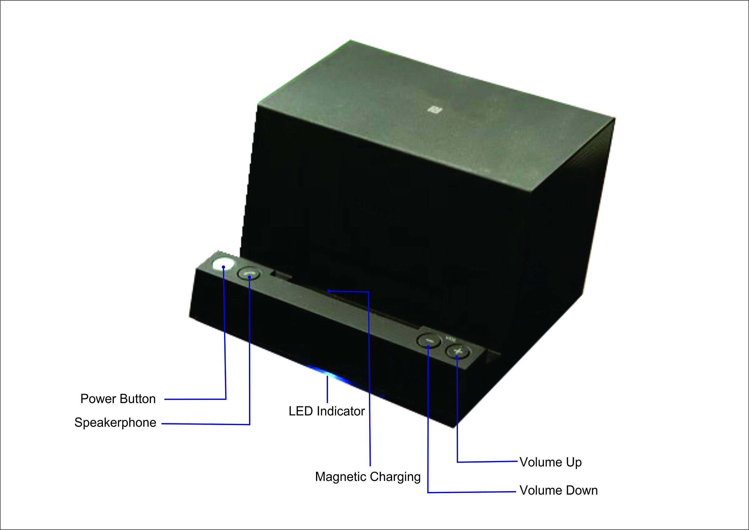 Sony BSC10 Wired Bluetooth Speaker Dock with Speakerphone (Black