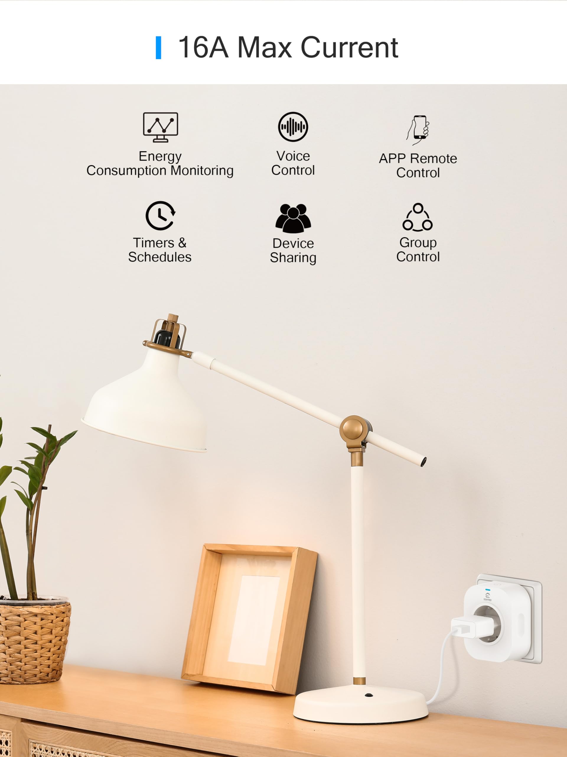EIGHTREE WLAN Smart stopcontact, 5 GHz, Smart Home wifi-stopcontact