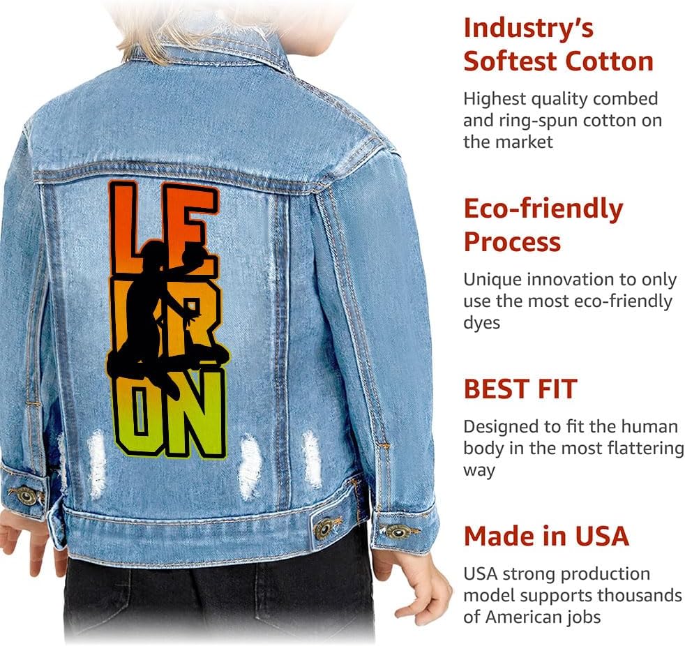 Basketball Themed Toddler Denim Jacket - Boys Items - Items for Basketball Lovers