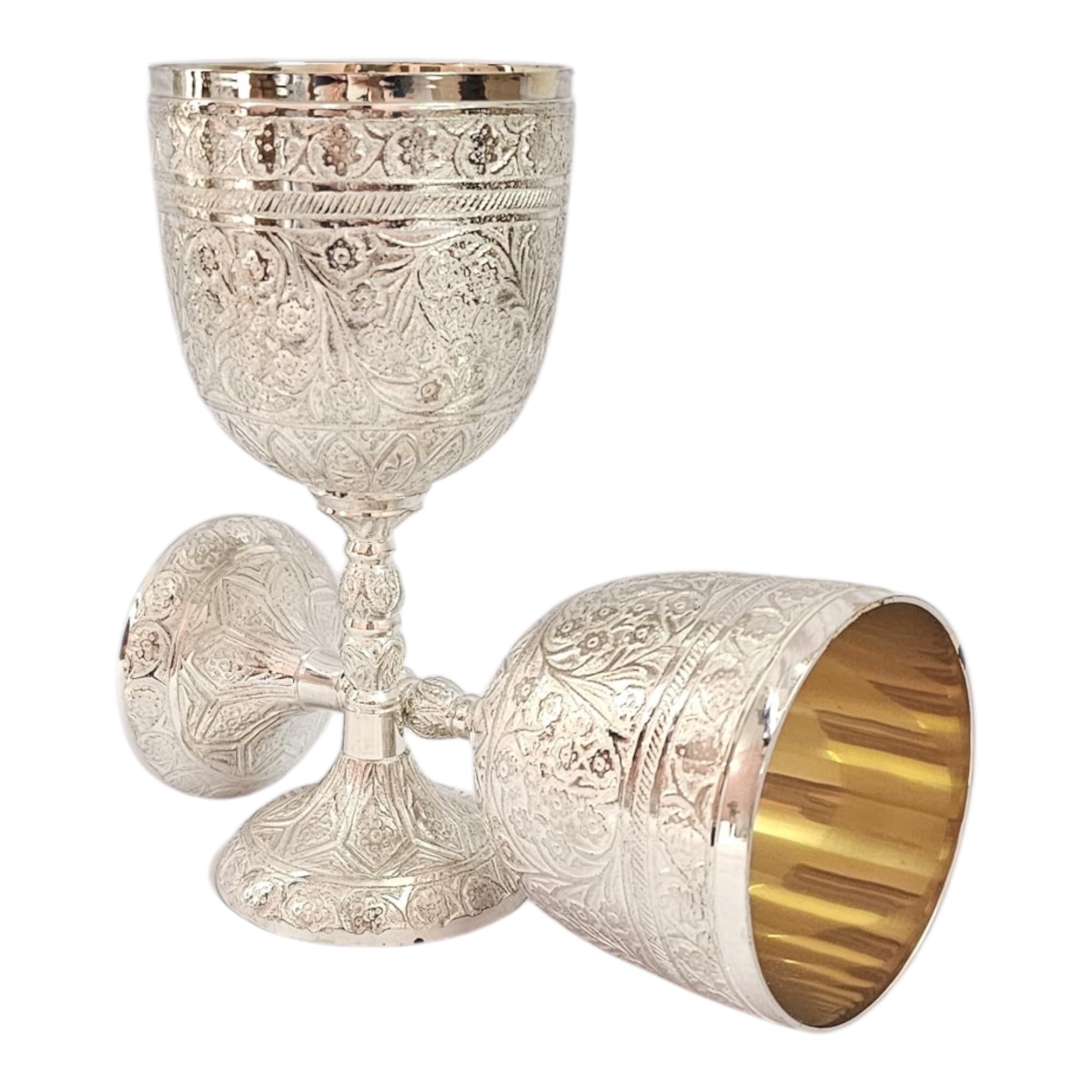 Handmade Brass Chalice Goblet Gothic Roman Personalized Communion Cup Wedding Gift Wine Glass