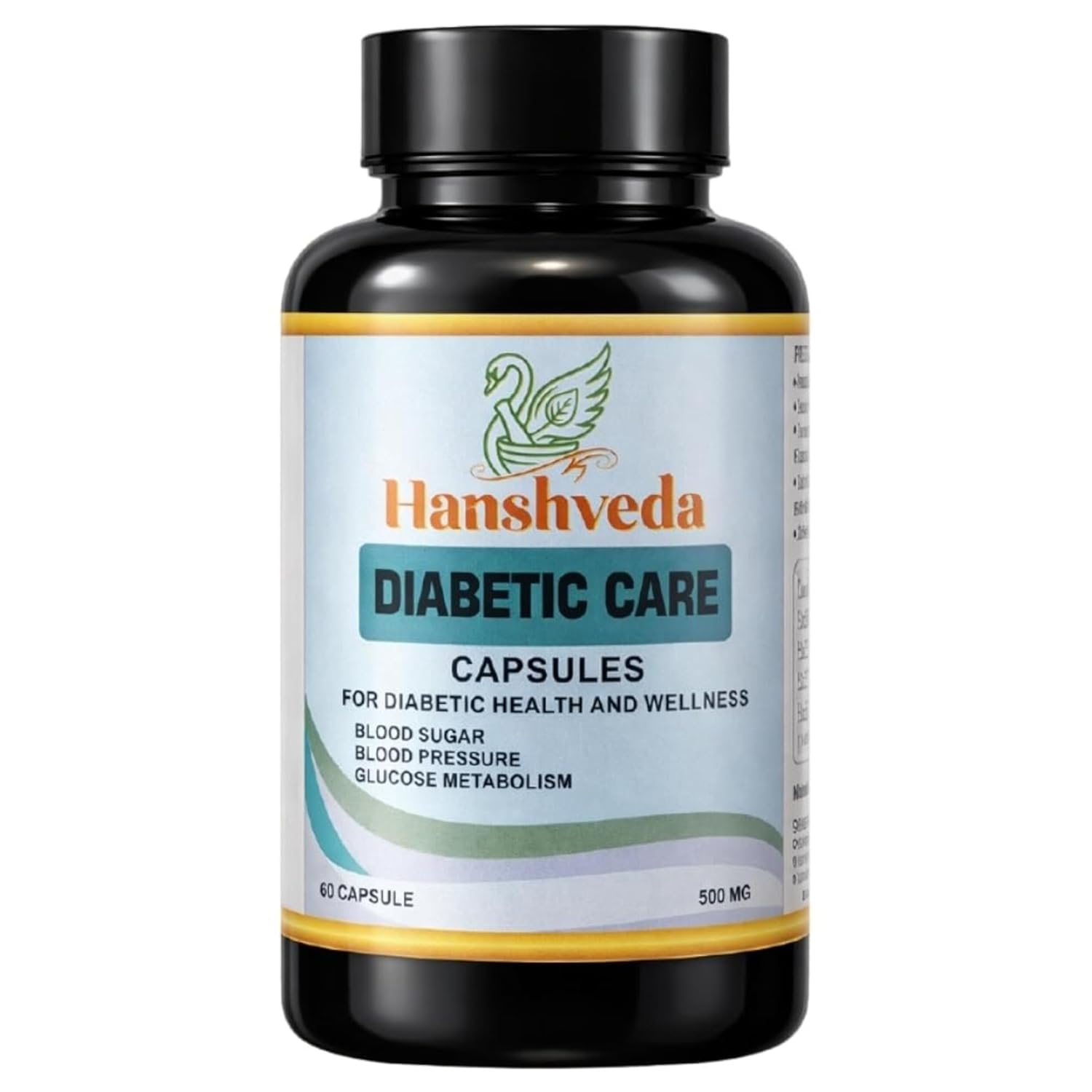 Diabetic Care Capsules with Bitter Gourd, Jamun Seed & Fenugreek for Blood Sugar Support, Glucose Metabolism, Blood Pressure Management – 500mg, 60 Capsules