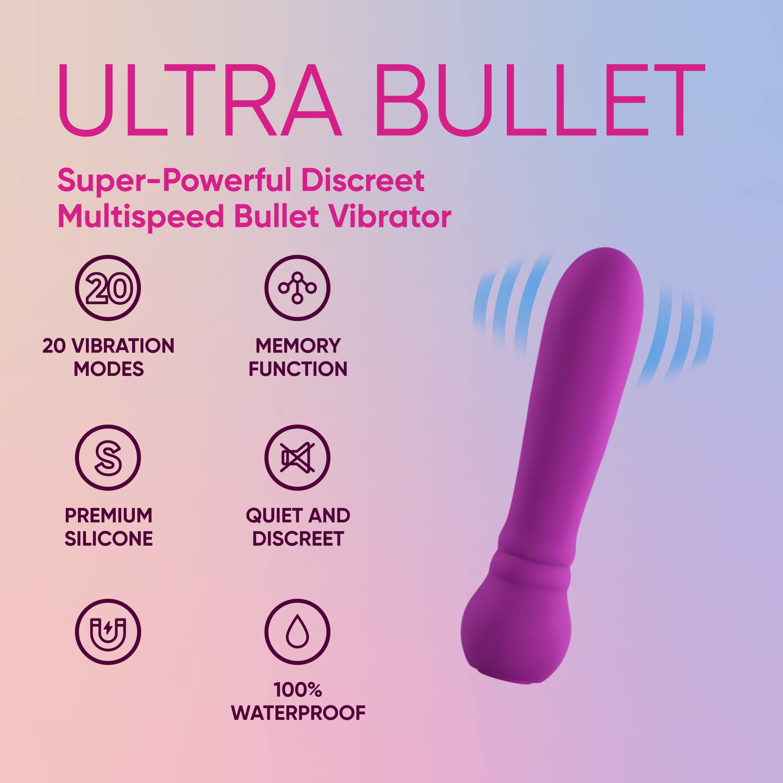 Femmefunn Ultra Vibratori proiettile Purple 10,8 cm