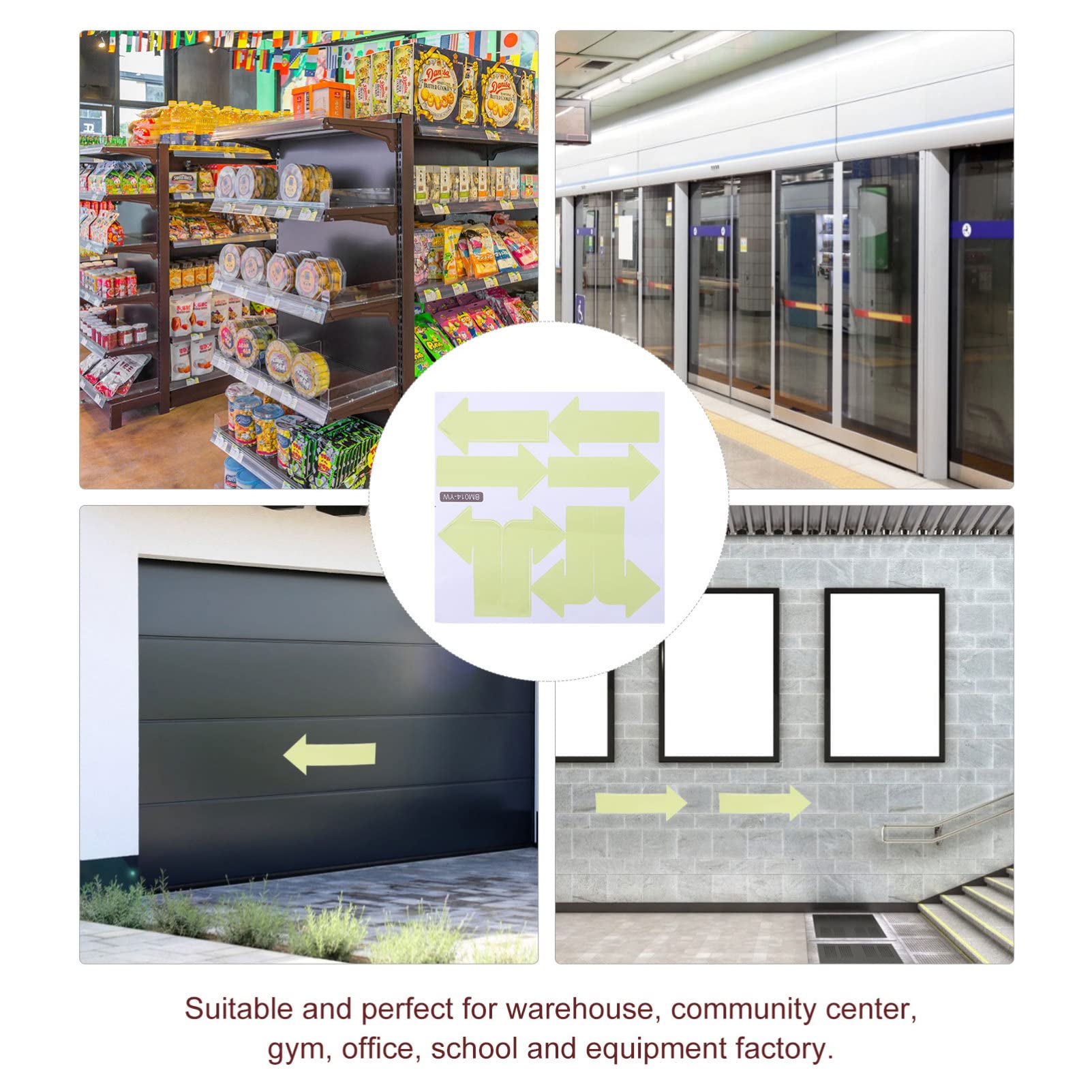 CHILDWEET 2 Sheets Arrow Indicator Stickers Directional Arrow Signs for Outdoor Removable Wall Decals Random Color