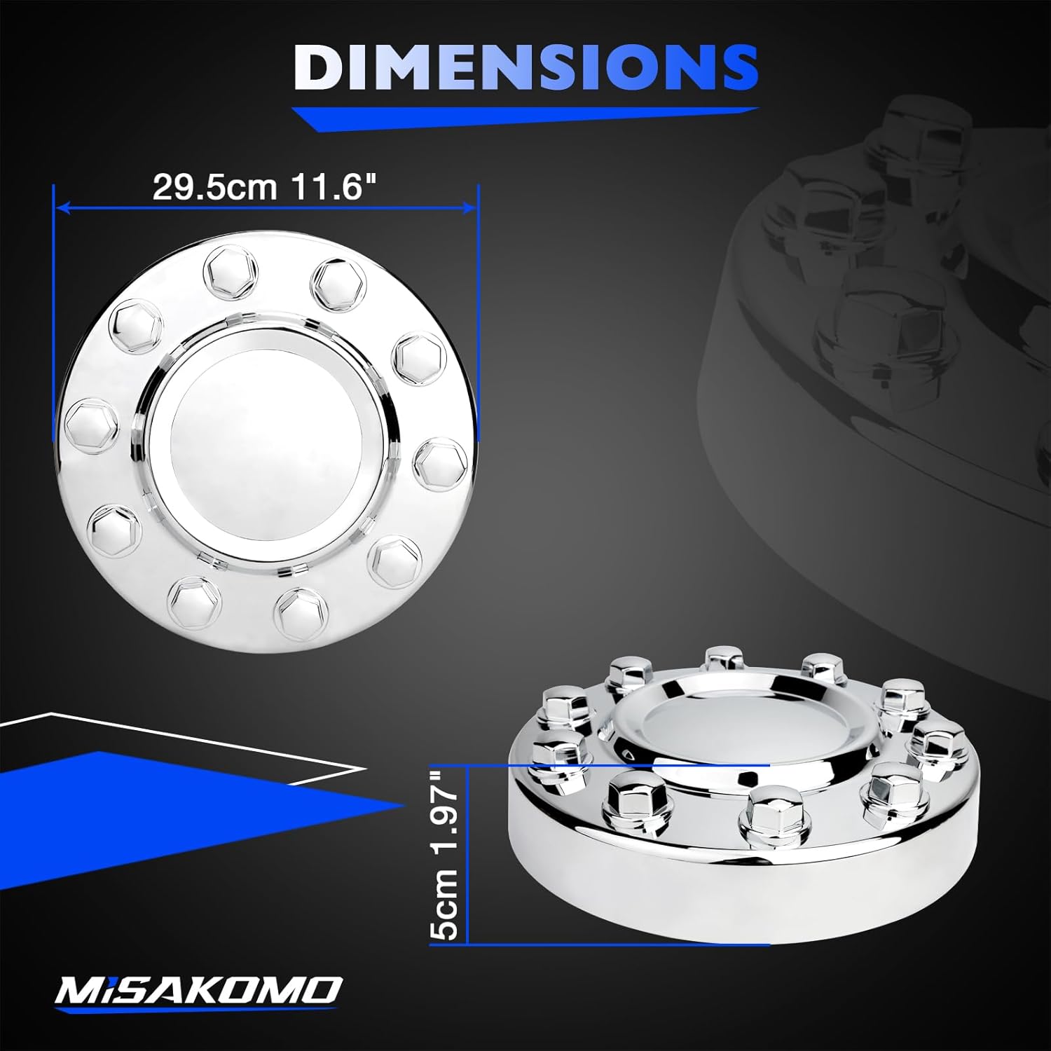 Front Wheel Center Cap Hub Cover Compatible with 2011-2018 RAM 4500 2011-2018 RAM 5500 Replace# 68053038AA