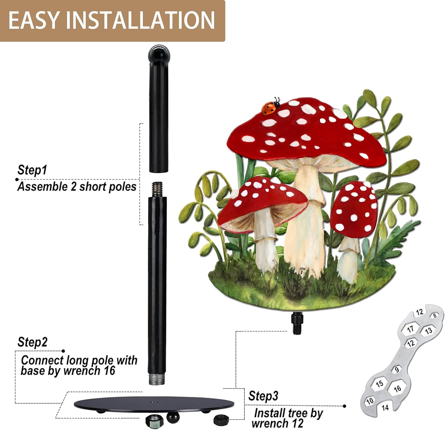 Hexagram Mushroom Decor Gifts Mushroom Kitchen Decor Rustic Home Bathroom Decor Farmhouse Paper Towel Holder Countertop Standing Cute Decorations Gifts for Christmas Housewarming