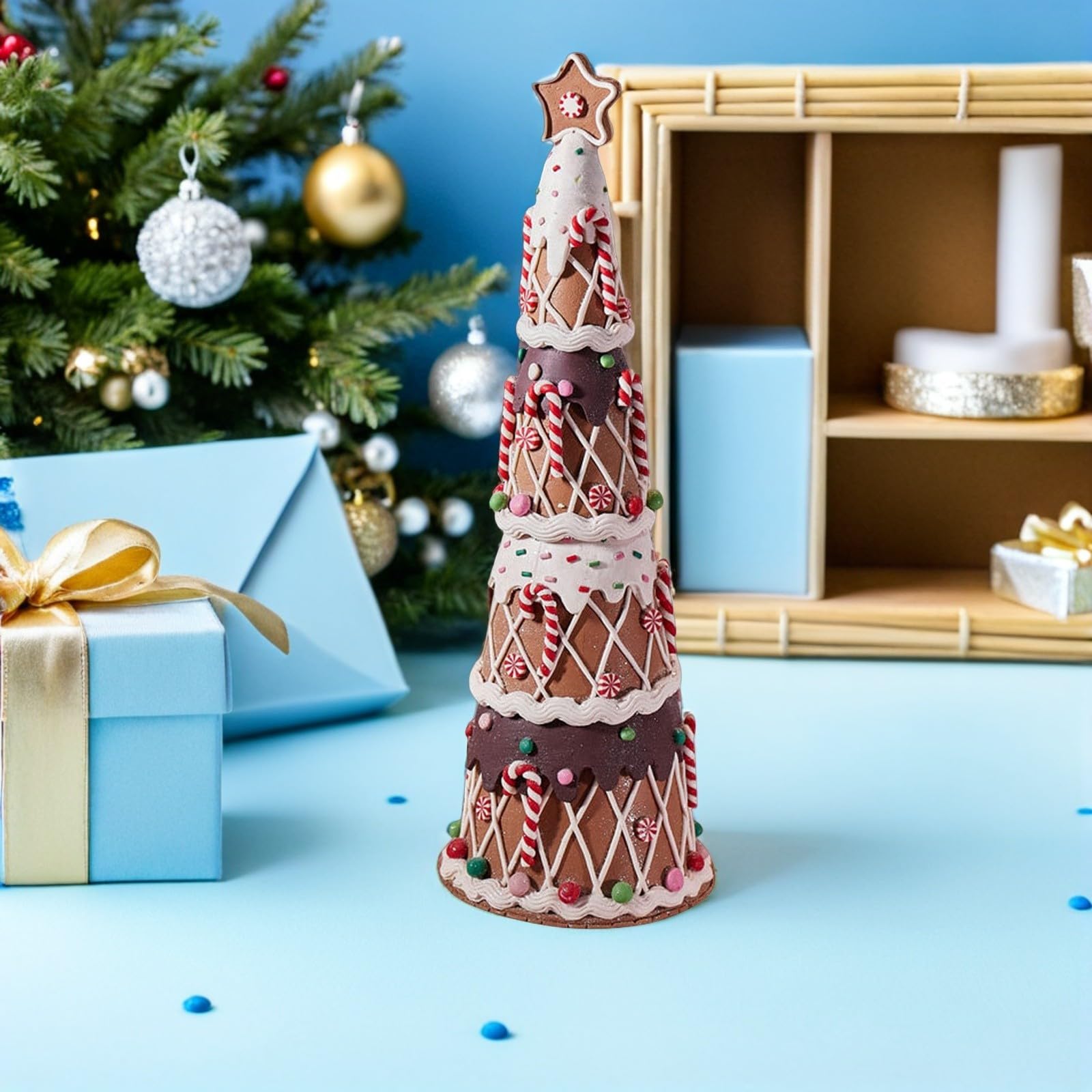 TOYANDONA Albero Decorativo di Natale da Tavolo Bastoncini e Caramelle