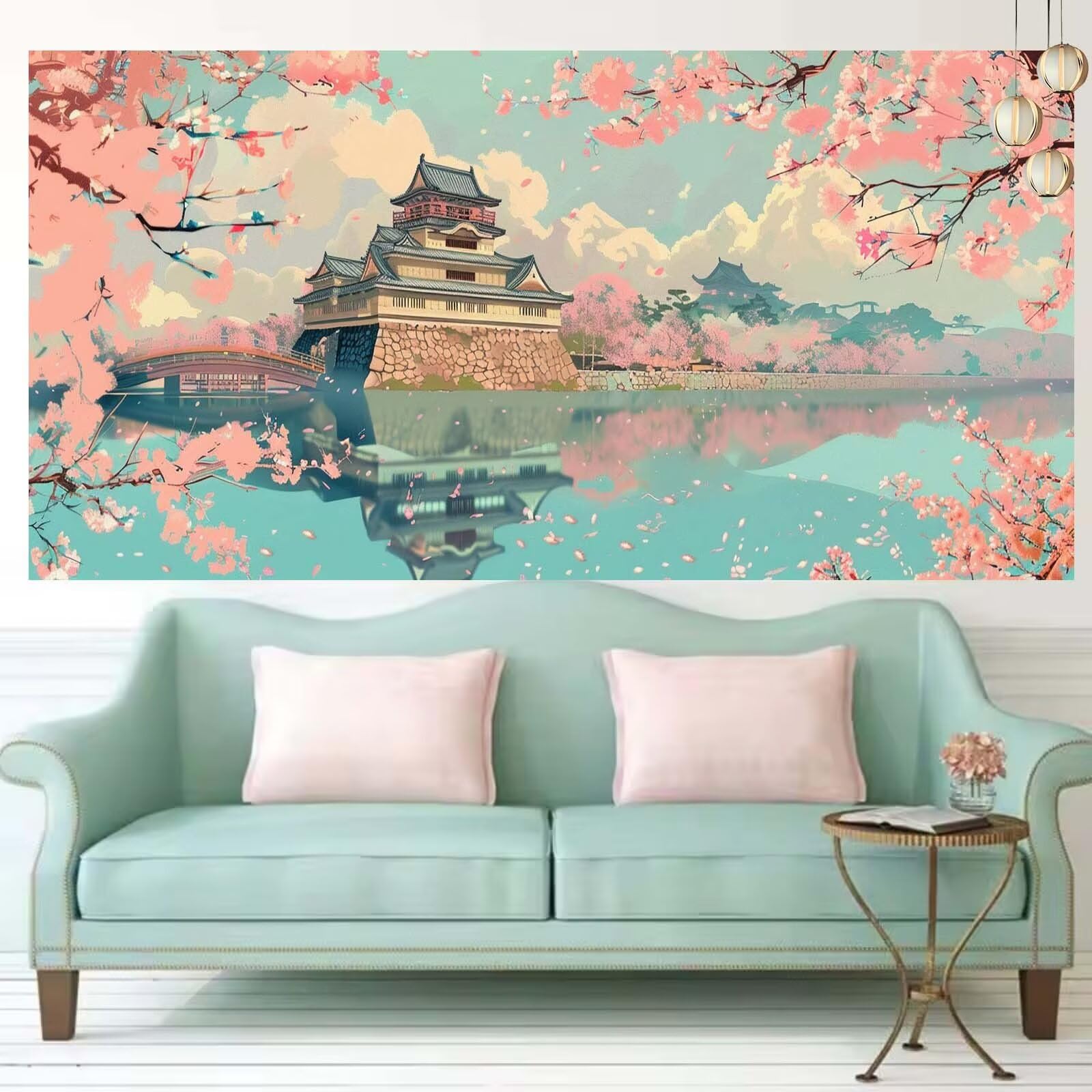 Diamond Painting Bâtiments Diamond Painting Adulte Blume Broderie Diamant Kit Complet Tableau Perle Diamant Artisanat Grand Format 60x150cm Strass Cristal Point de Croix,Decoration Murale Cadeaux T457