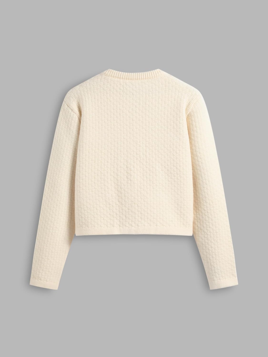 CIDER Knit Round Neckline Solid Button Oversized Cardigan - Image 6