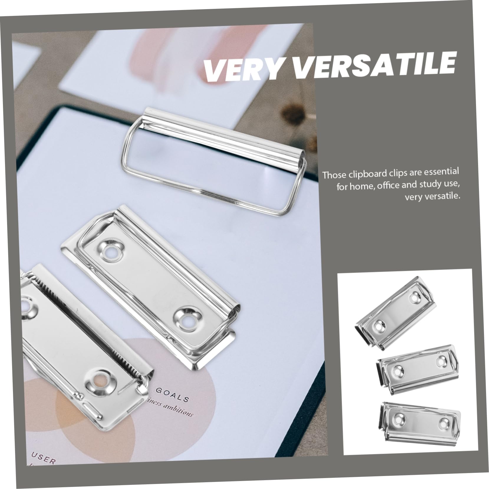 DOITOOL Clips De Metal Para Escritura Abrazaderas De Oficina Para Portapapeles Y Menús Fijación Y Práctica Para Proyectos Y 10 Piezas X 5