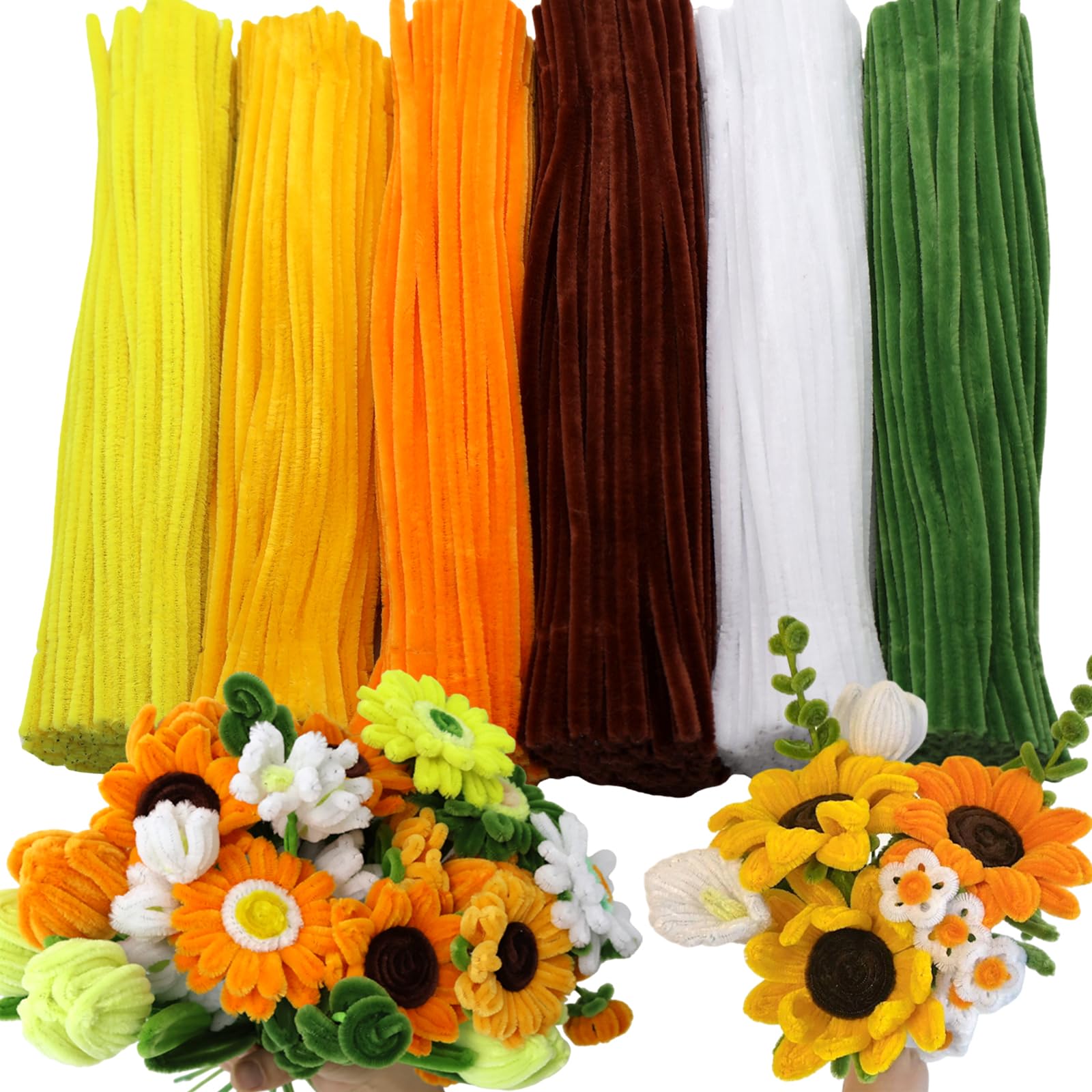 Swpohrat 600 Pcs Thick Craft Pipe Cleaners Bulk 6 Assorted Colors,12 Inch Chenille Stem Pipecleaner Kit for Craft Animals, Flowers Making,Creative DIY