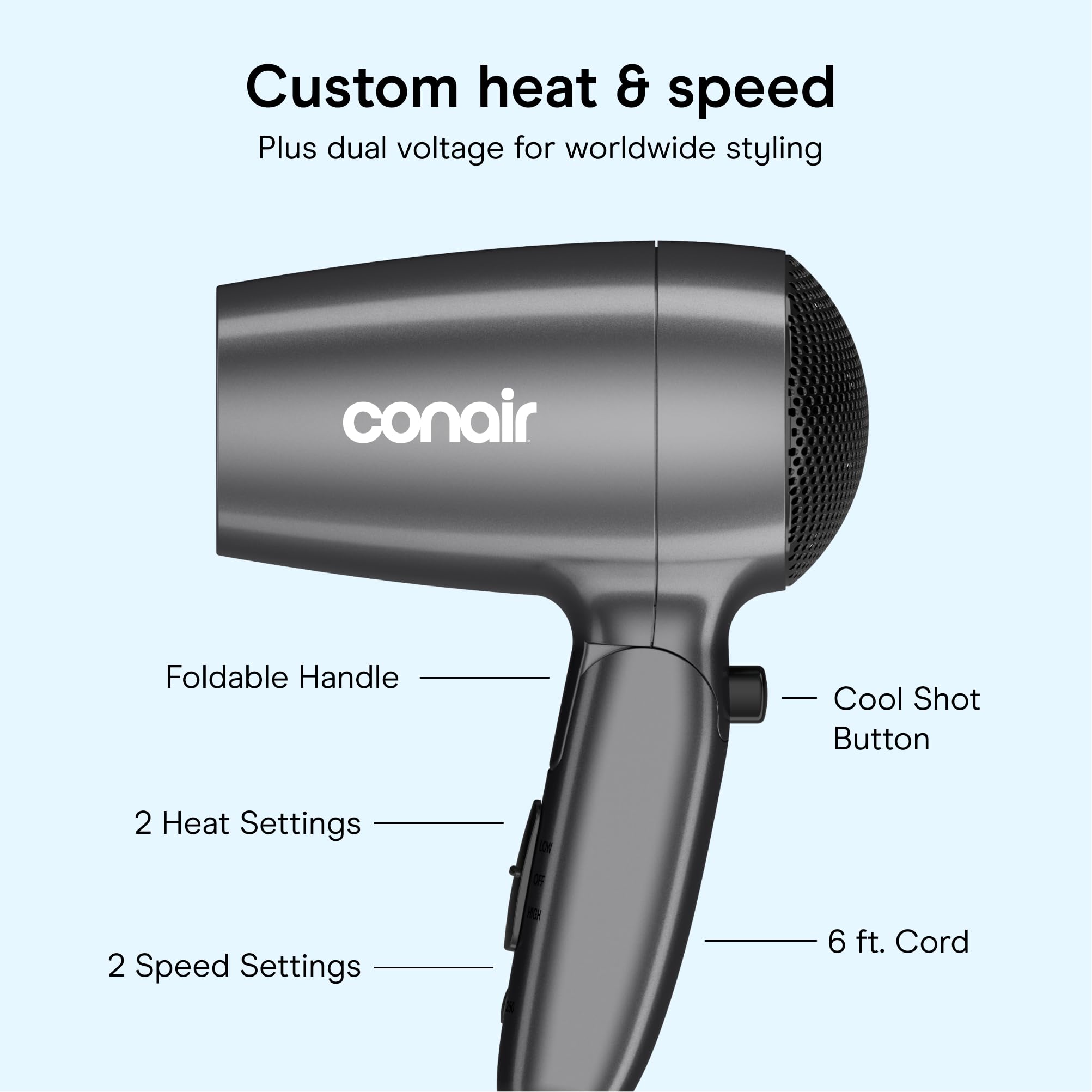 Conair 1875 Watt Travel Hair Dryer view 4