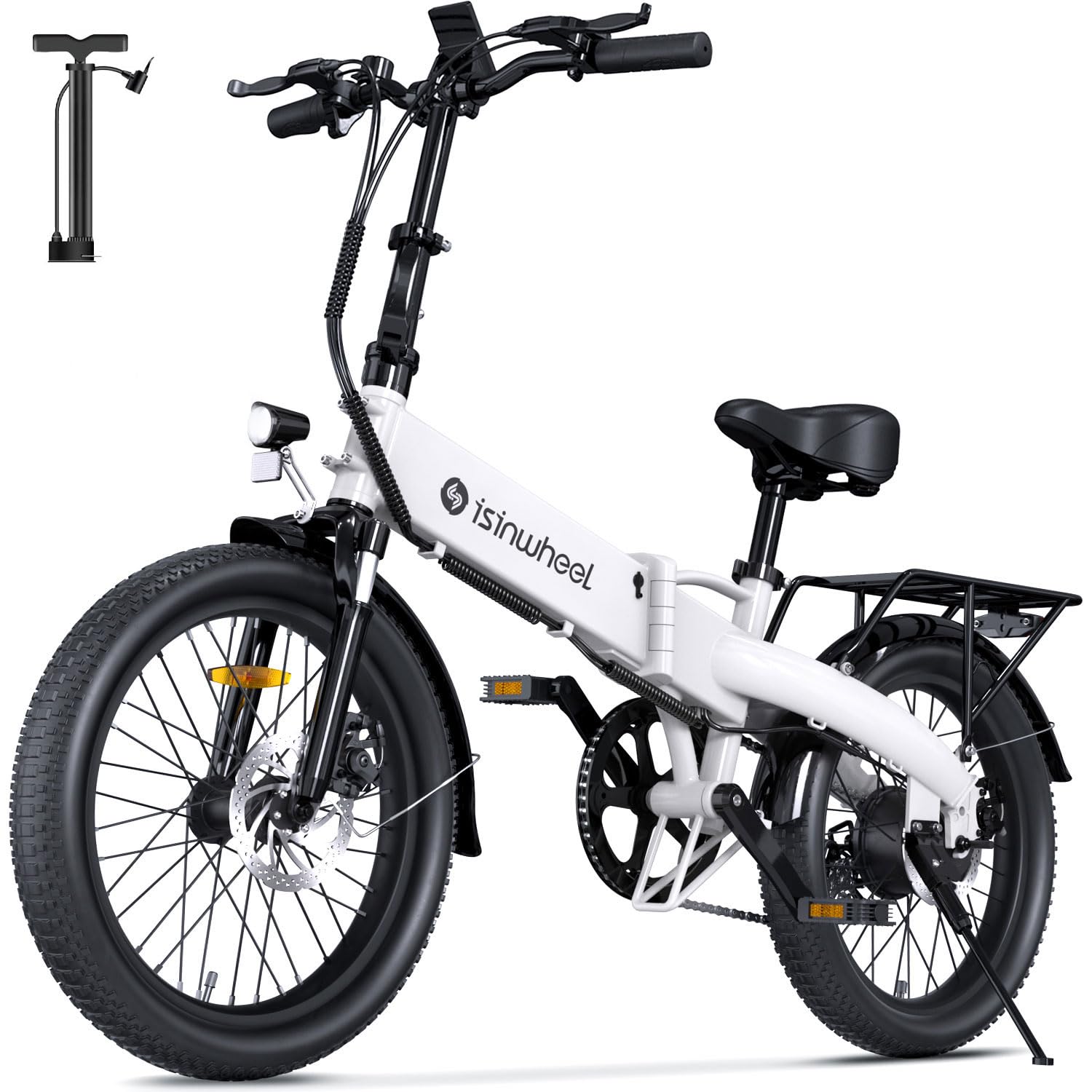 isinwheel U5 Pro E Bike for Adults Electric Bike with Front Suspension, 48V 500W Folding Ebikes for Adults, Aluminum Frame, 7 Speed Gear, 20mph Foldable Electric Bicycles, 20" Fat Tire EbikeGlobal Recycled StandardGlobal Recycled StandardGlobal Recycled Standard