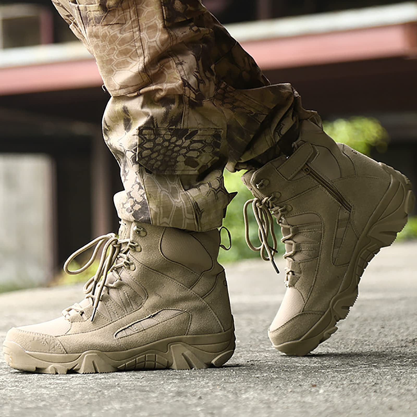 Taktyczne buty bojowe, Męskie taktyczne buty pustynne do pieszych wędrówek na świeżym powietrzu Kolorowe rozmiary 40-45 EU(Sand,40 EU)