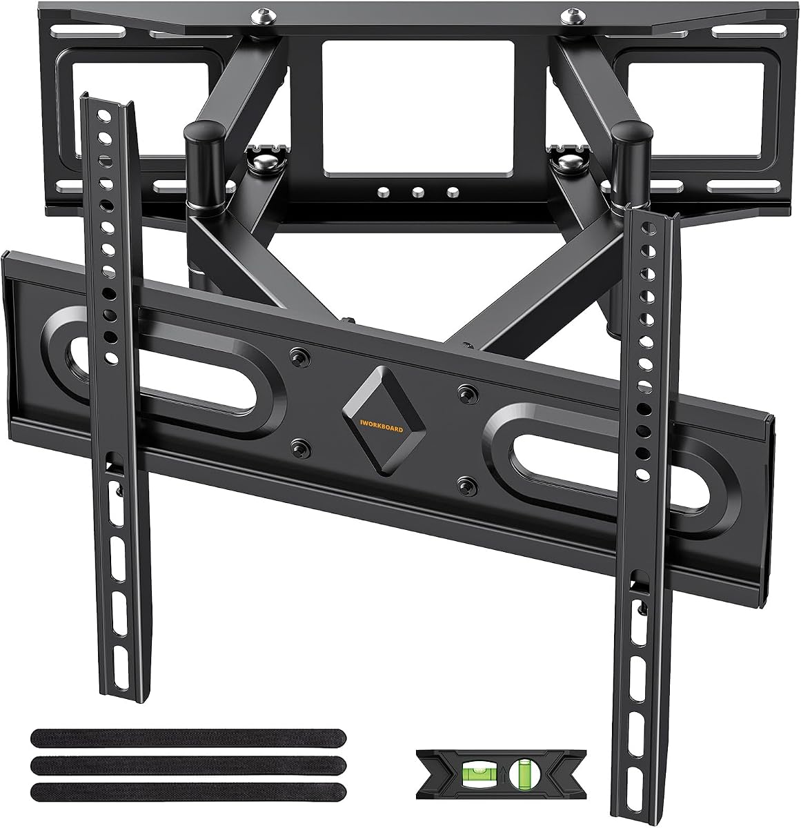 50 55 65 inch Full Motion TV Wall Mount for 32-70 inch TV Bracket, Dual articulating Arms Mount, Tilt Swivel Extension Level, Max VESA 400x400mm, 16" Studs, 110 lbs,Fit Most 40 43 50+ TVs