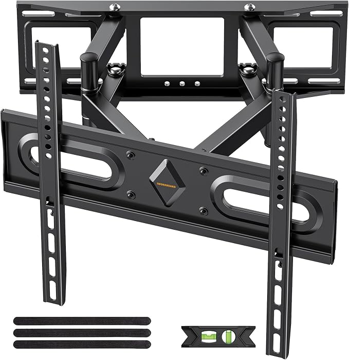 75 85 inch Full Motion TV Wall Mount for 40-86'' TV Mount, Heavy Duty Adjustable articulating Bracket Tilt Swivel Extension Level, VESA 600x400mm, 16" Studs, 132 lbs for 65 70 75+ TVs