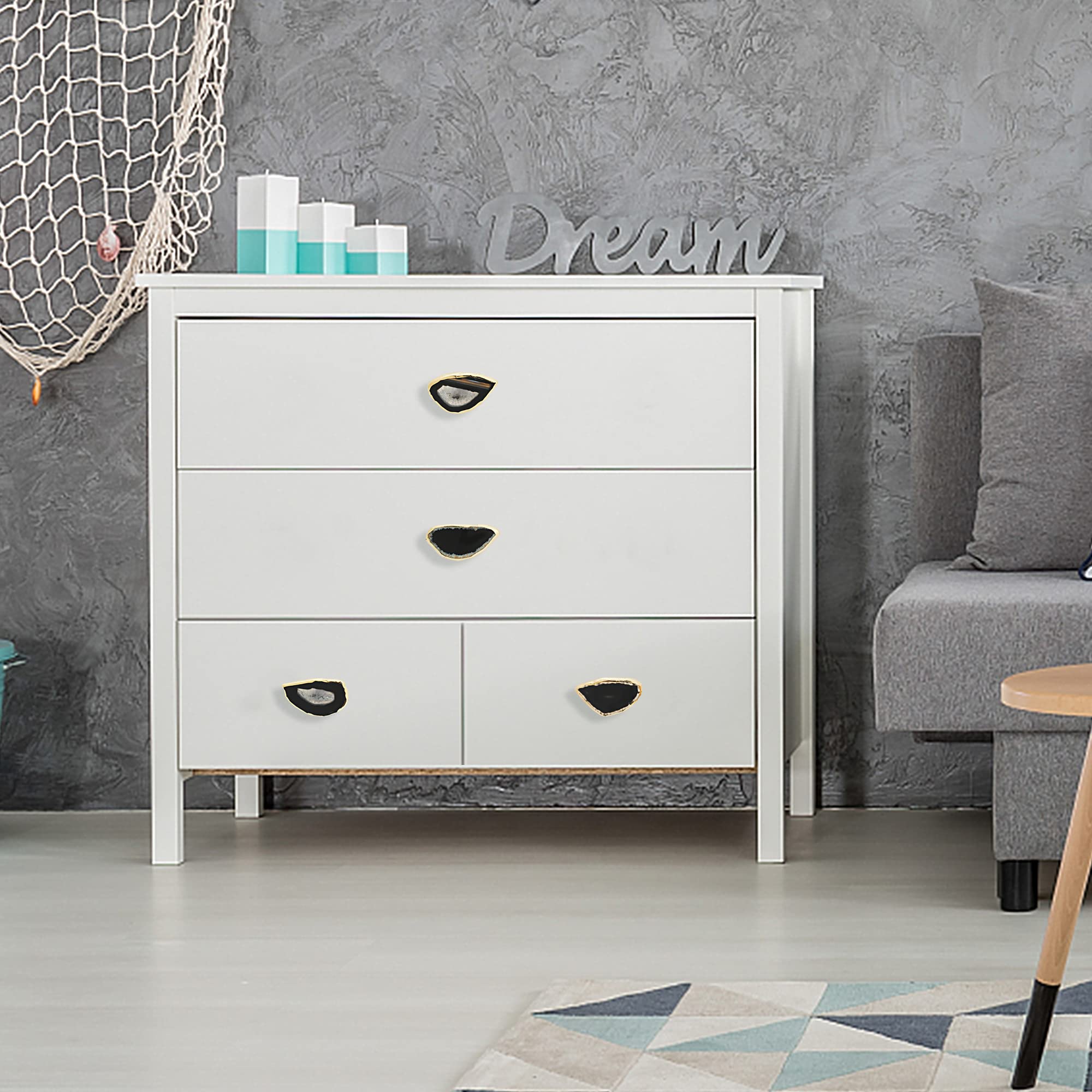 Malimali Unique White Agate Cabinet Knobs And Pulls Set Of 4,Knobs - View #12