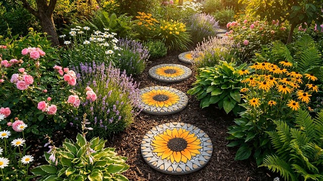 herbs & stones Pathways 中古美品 Amazon.com: PINPON 3 Pack Gerbera Stepping Stones – 10 Inch Cement