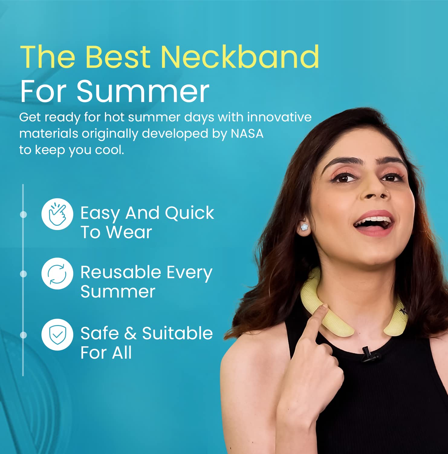 IDEAKOKO ICY - Cuello refrescante | Anillo de enfriamiento reutilizable sin condensación para el cuello, se mantiene siempre seco, se congela a temperatura ambiente, alivia el sobrecalentamiento en