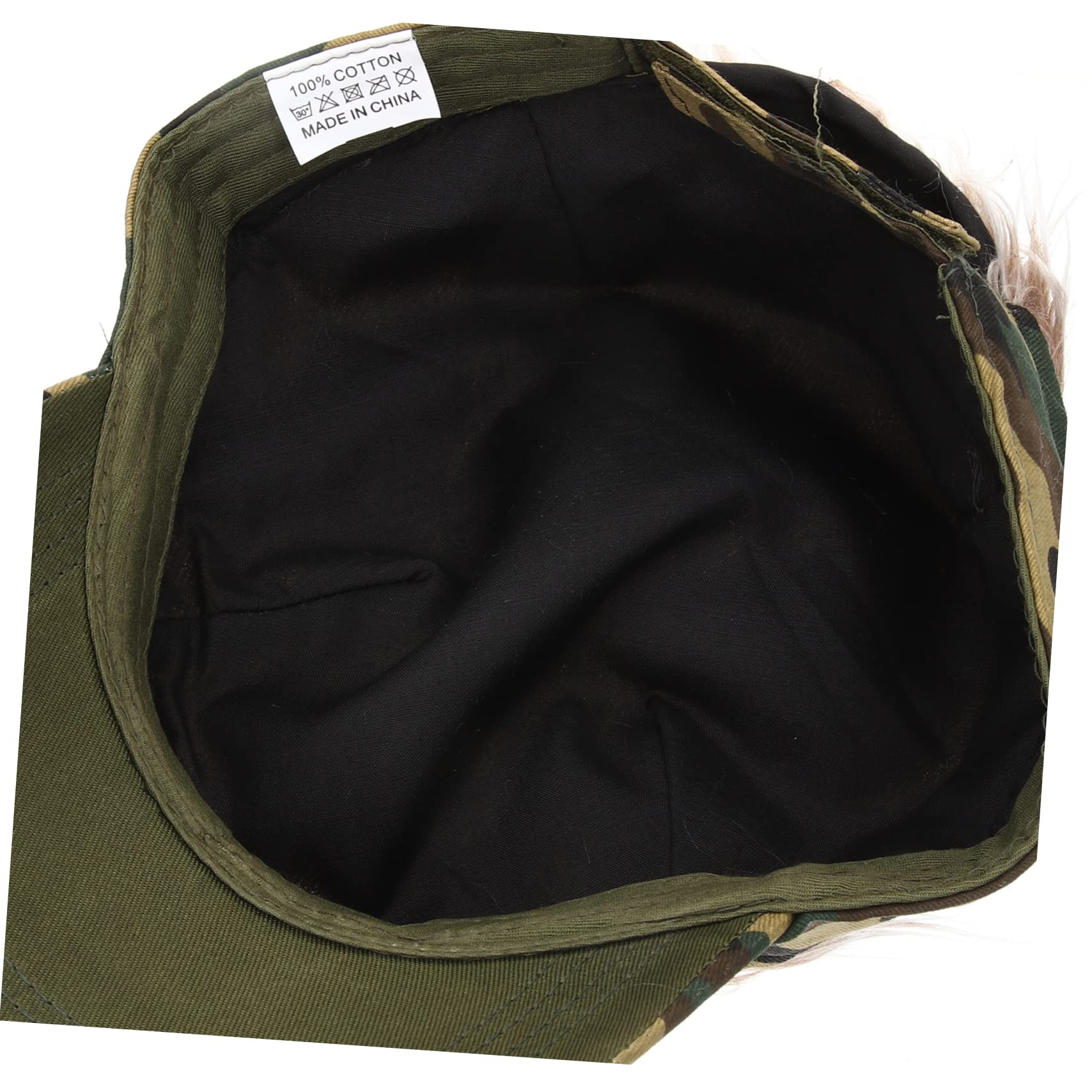 BESPORTBLE Casquette de Baseball Camouflage Perruque Chapeau Unisexe de Protection Solaire pour Activités Extérieures et Festivals