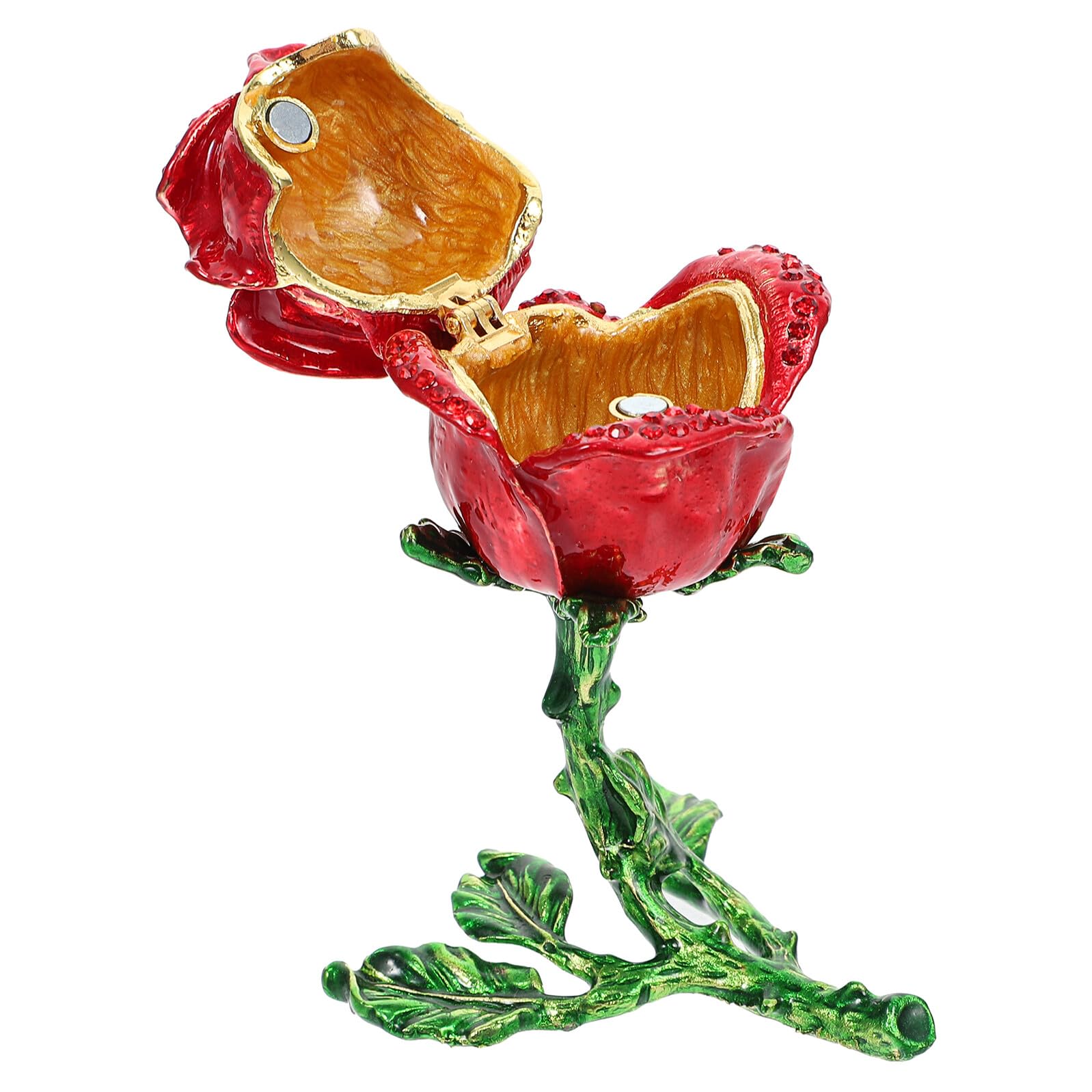 Boîte à bijoux fleurie en étain et boîte de rangement décorative pour accessoires