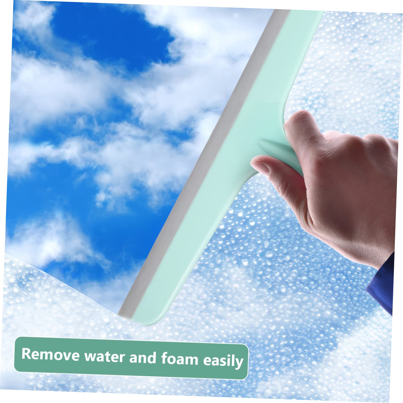 Beavorty 4pcs Shower Screen Squeegee Set Window Cleaning Squeegee Kit with Adhesive Hooks for Glass Doors