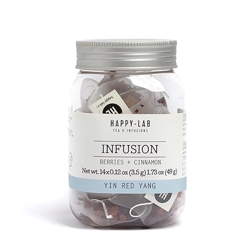 Miniatura 3 de HAPPY LAB - Té de hierbas de bayas y canela - 14 bolsas de té biodegradables - Yin Red Yang