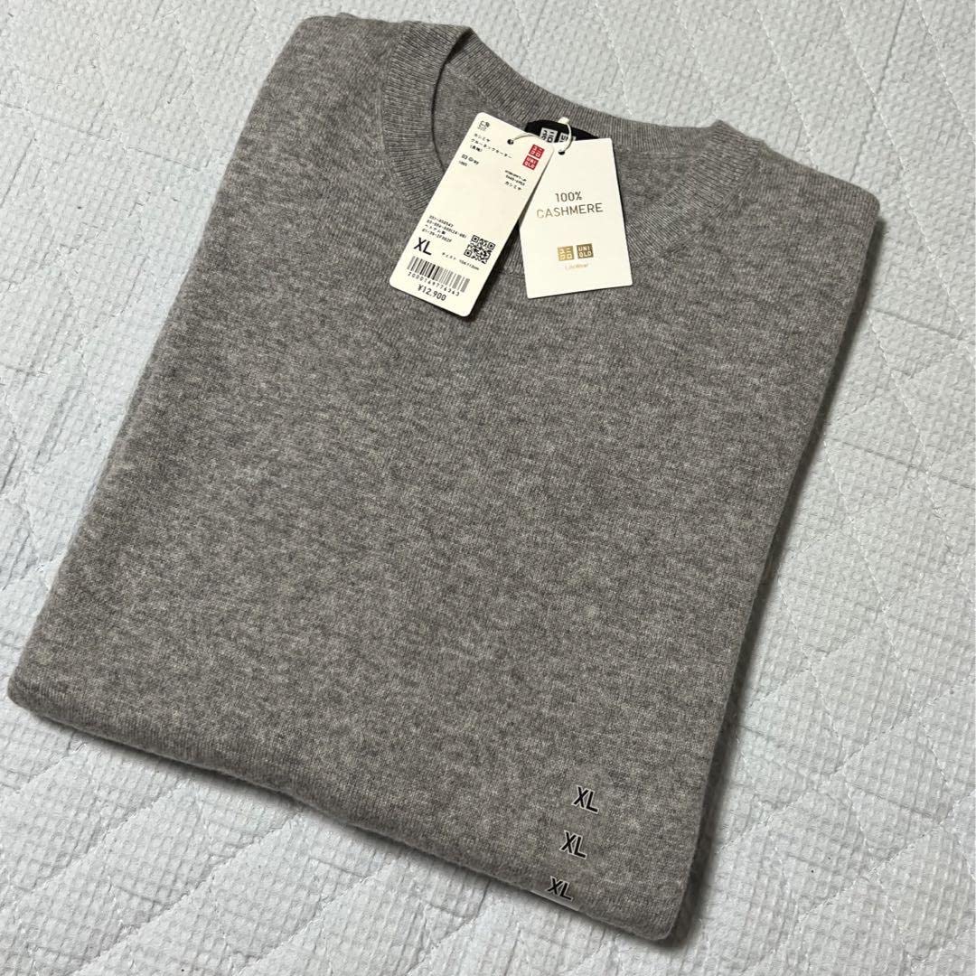Amazon.co.jp: ユニクロ カシミヤ クルーネックセーター グレーXL 