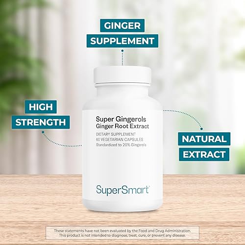 Miniatura 3 de Supersmart - Super Gingeroles 400 mg por día (alta potencia 20% de gingerol) - Suplemento de extracto de raíz de jengibre | Sin OMG y sin gluten -