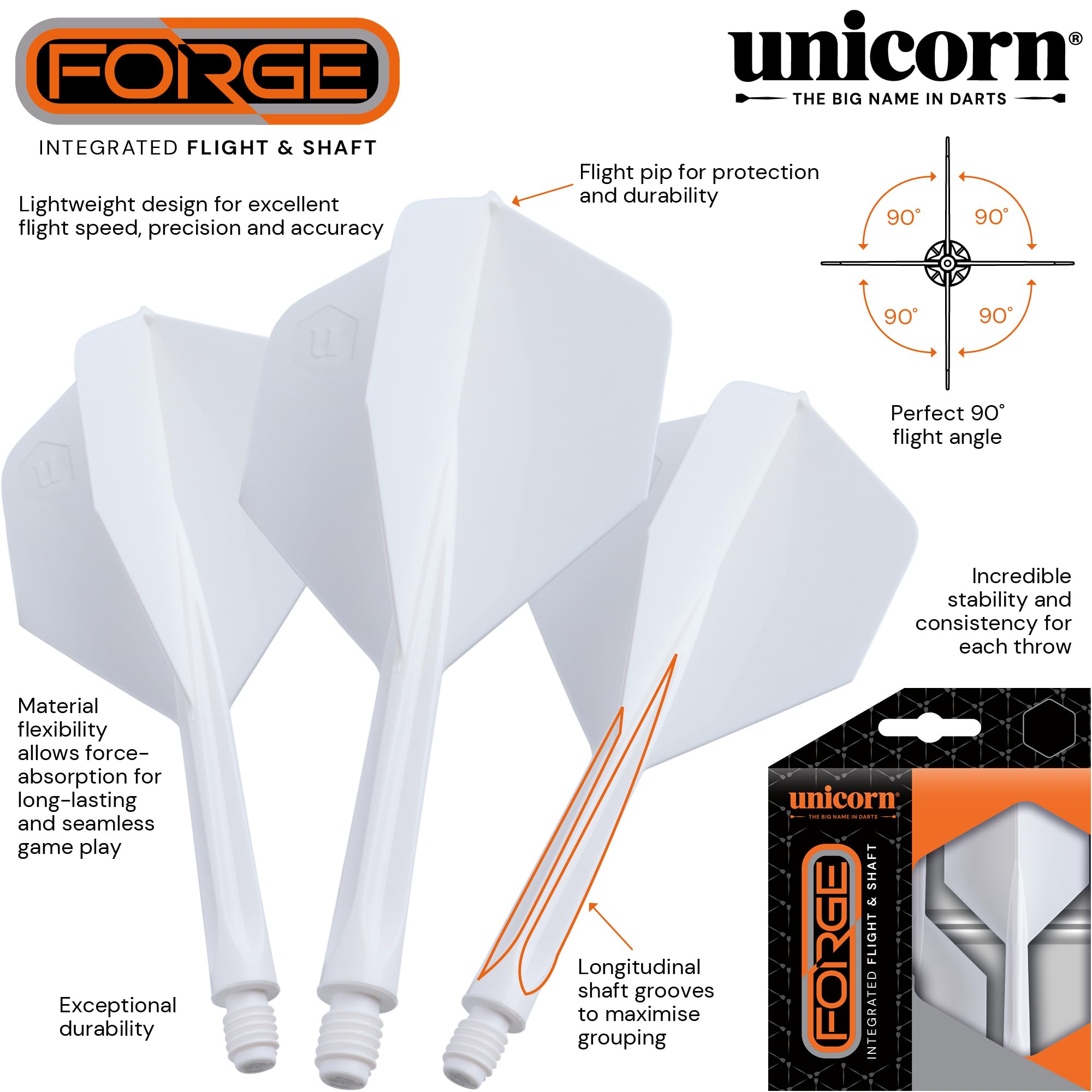 Amazon.co.jp: Unicorn Forge ダーツフライト&シャフト一体型|完璧な90