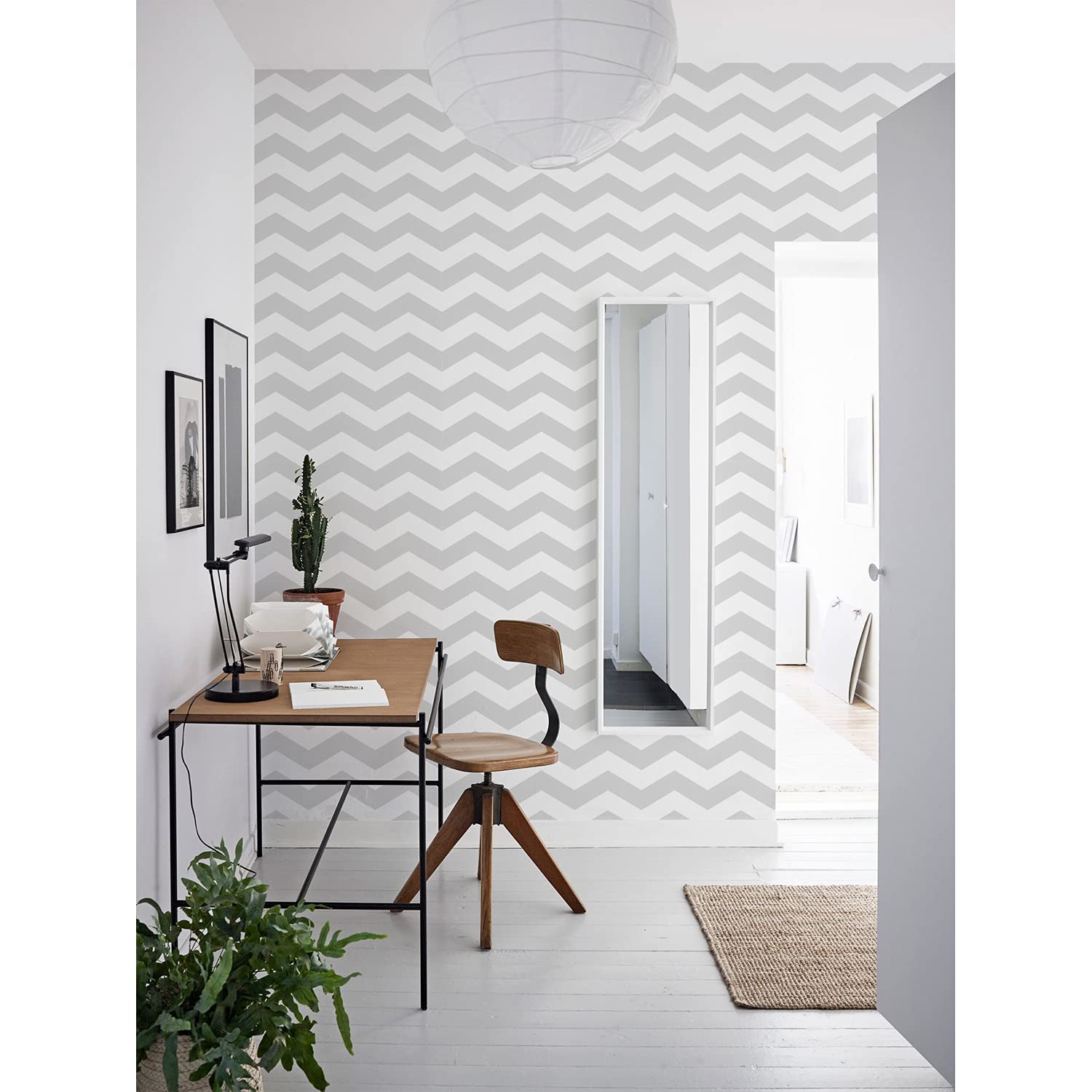 Papier peint chevron zig zag 416x254cm grand format mural cuisine