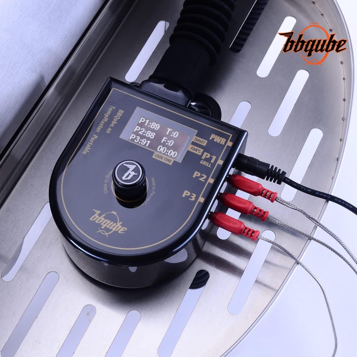 TempMaster Automatic BBQ Smoker Temperature Controller, Free Grill Adapter, Carry Case and Smartphone App, for Big Green Egg 15" Akorn Jr Pit Boss Blaze Primo Small Vent Ceramic Kamado