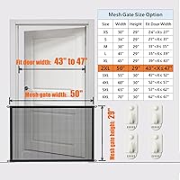 Vista 3 de Dog Gate for Stairs Pet Gates for The House: Dogs Screen Mesh Gate for Doorways Stairways Indoor 29 inch Tall, 50 inch Wide Fits 44-47 inch Openings