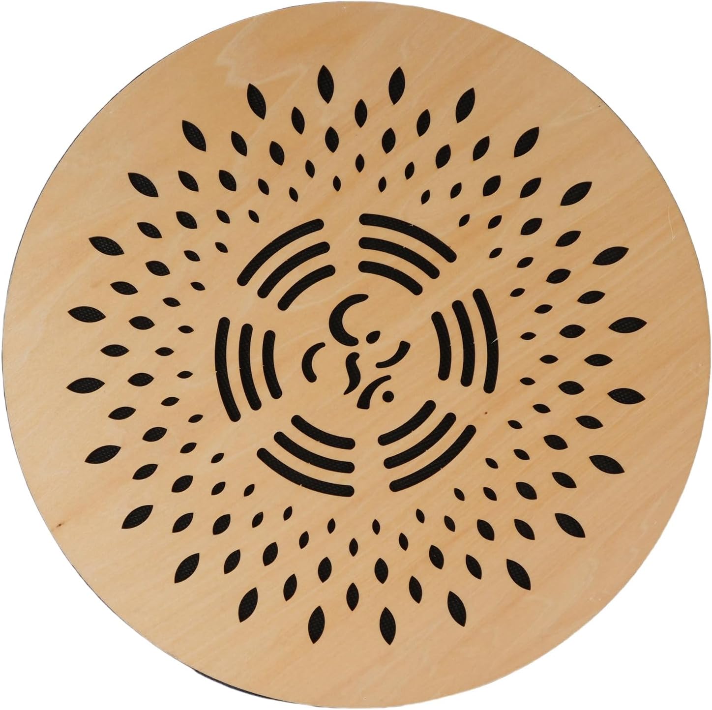 12 Inch Ocean Rain Sound Hand Percussion Drum for Concert Gathering Party, Wooden Hand Drum with Colorful Braided Bands