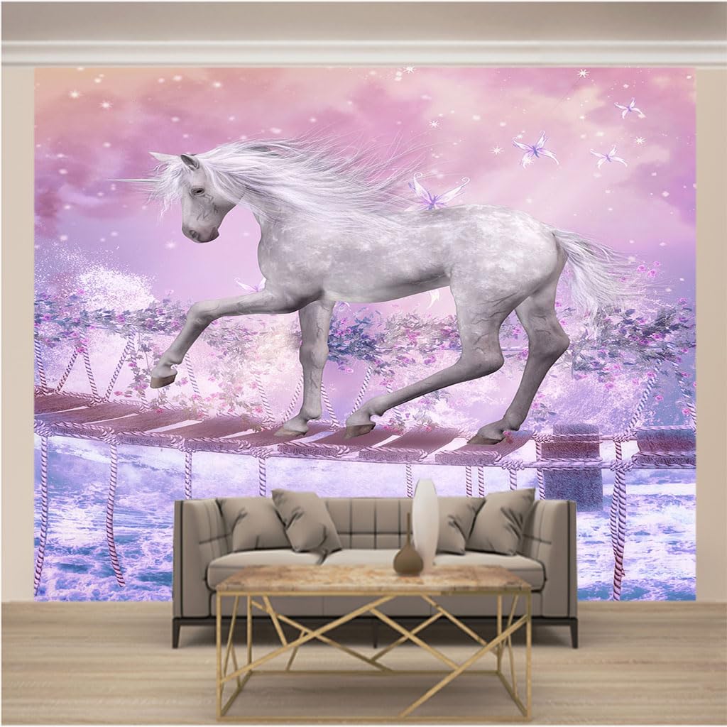 Papier Peint Intissé Licorne 3D : Solution Murs Abîmés Chambre et Salon